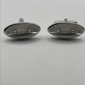 Silver‎ Oval Cufflinks Swank